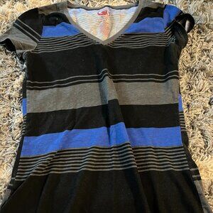 OP Blue, Black, and Gray Striped T-Shirt Kids Size Small (3 - 5)